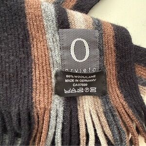 Orvieto 100% Virgin Wool Scarf Germany Earth Tone Stripes Quite Luxury Academia